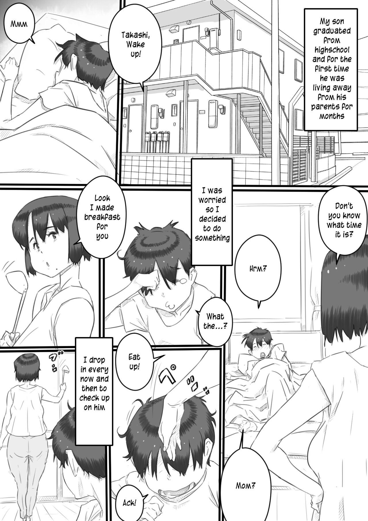 Gay Blackhair Hitorigurashi no Musuko no Heya de | Staying over at my son's apartment Panties - Page 2