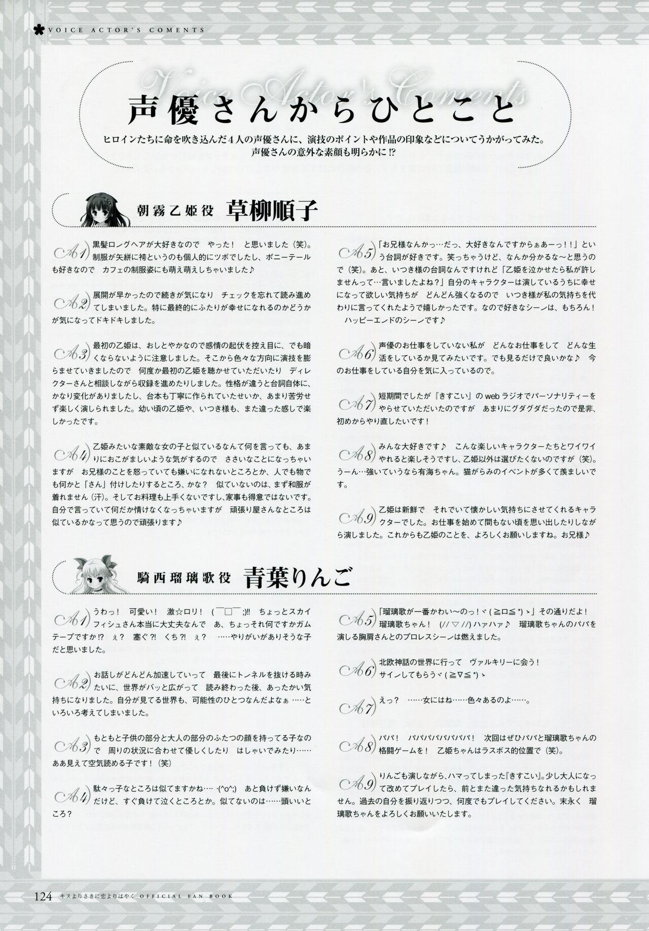 Kiss Yori Saki ni Koi Yori Hayaku Official Fan Book 133