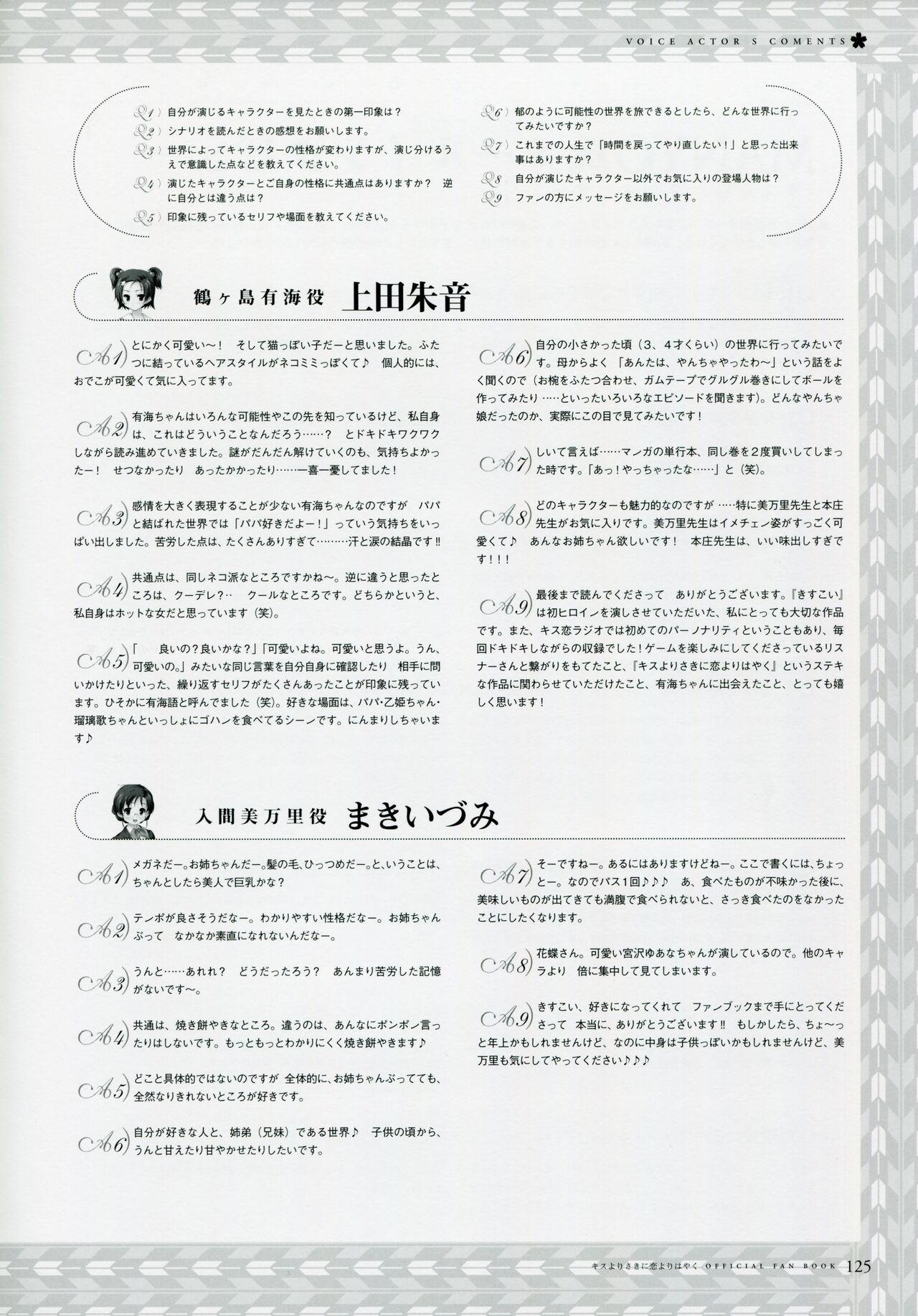 Kiss Yori Saki ni Koi Yori Hayaku Official Fan Book 133