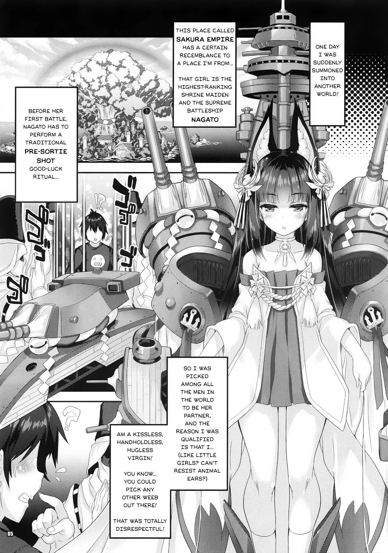 Edging Koko Senkan Nagato ga Yomeiri suru Toki | That Time When Foxgirl Battleship Nagato Got Married - Azur lane Bisexual - Page 4