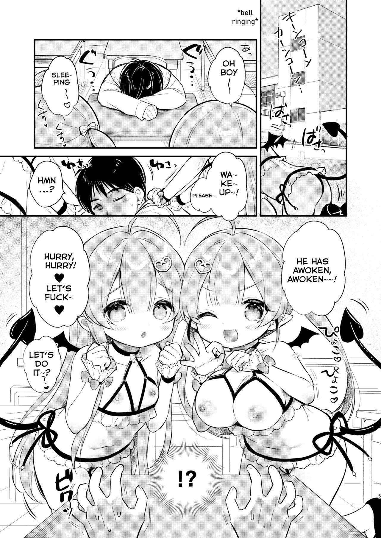 Teen Hardcore Attack of Succubus Twins ② | Totsugeki Futago Succubus-chan ② - Original Parties - Page 5