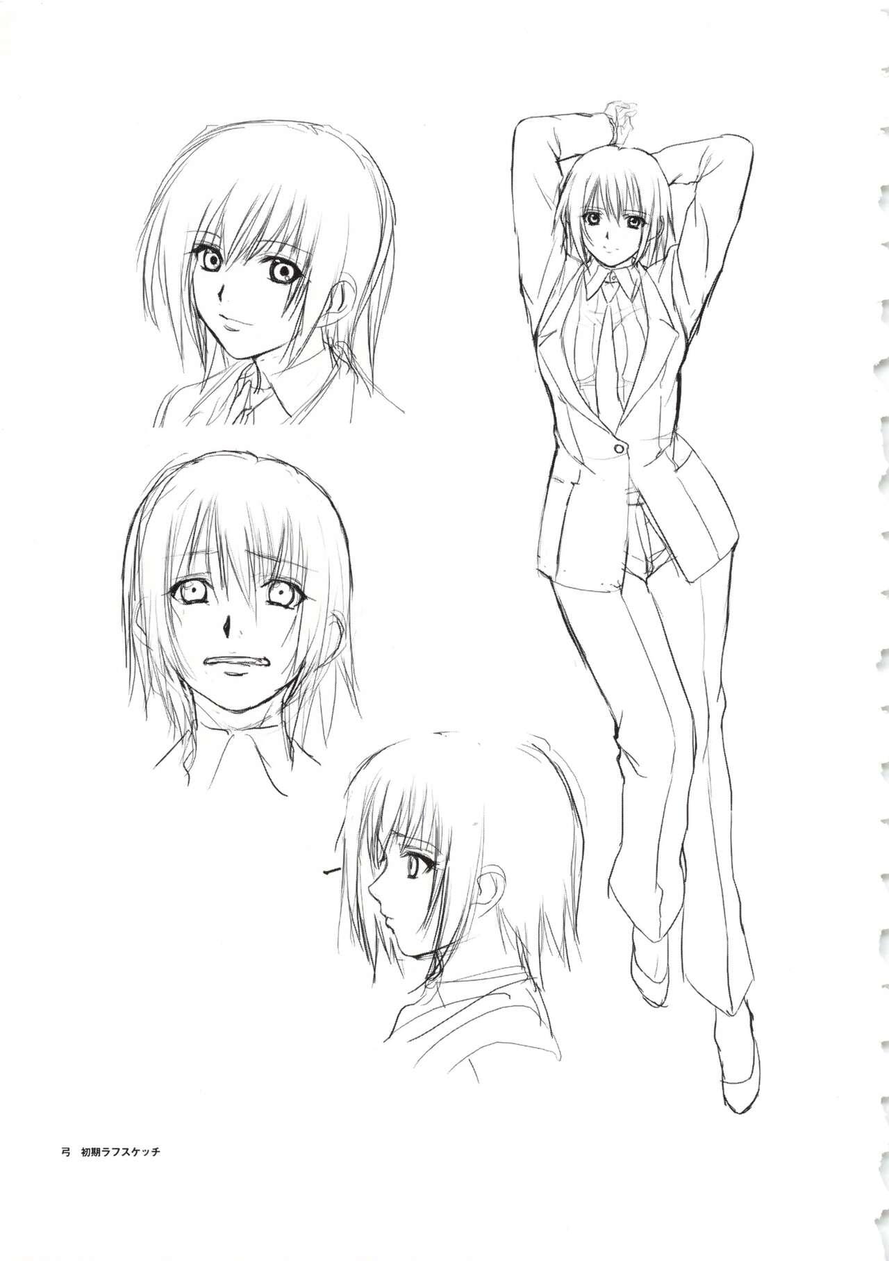 Letsdoeit Hanachirasu - Initial Sketches and Unprocessed Illustrations - Selection She - Page 11