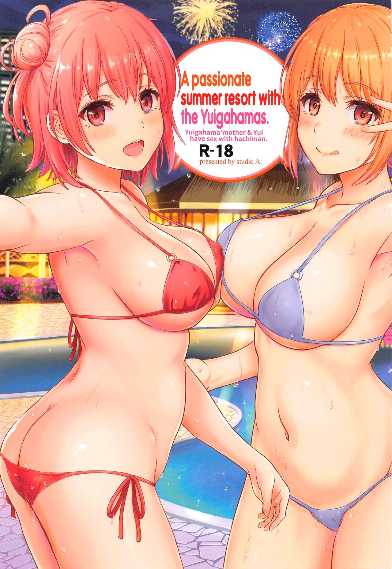 Pink Jounetsuteki na Natsu no Resort o Yuigahama Oyako to. | A Passionate Summer Resort with the Yuigahamas. - Yahari ore no seishun love come wa machigatteiru Free 18 Year Old Porn - Picture 1
