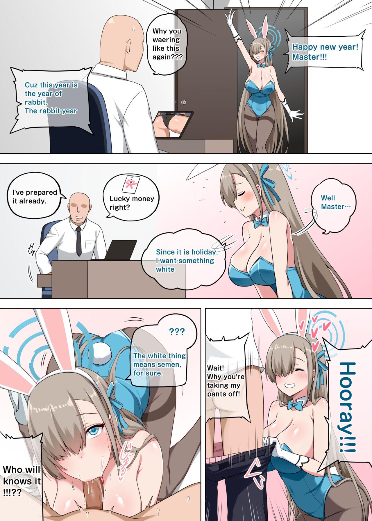 Cocksucker Asuna Bunny Girl - Blue archive Uncensored - Page 1