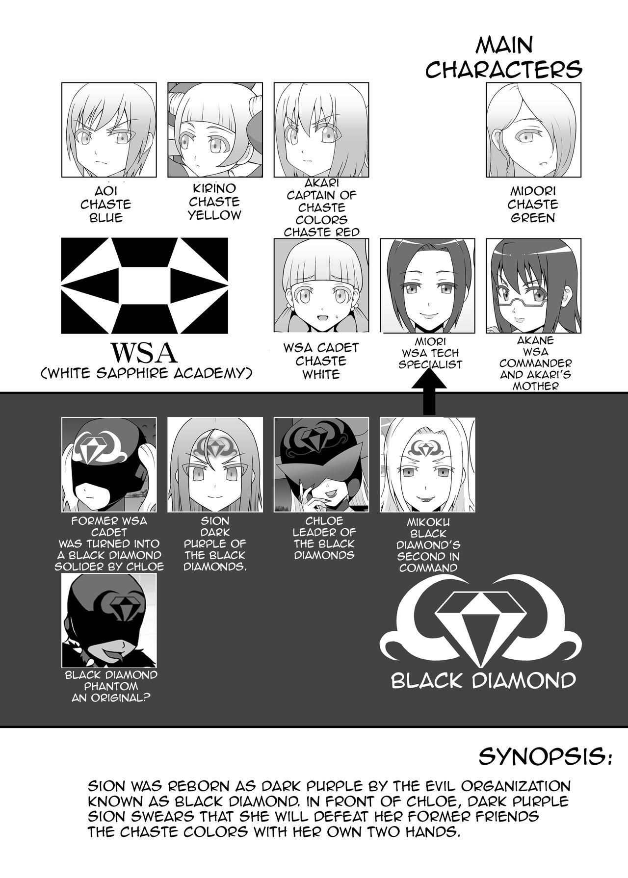 Blow Job Teisou Sentai Virginal Colors Ch.3 | Chastity Sentai Chaste Colors Ch. 3 - Original Transgender - Page 2