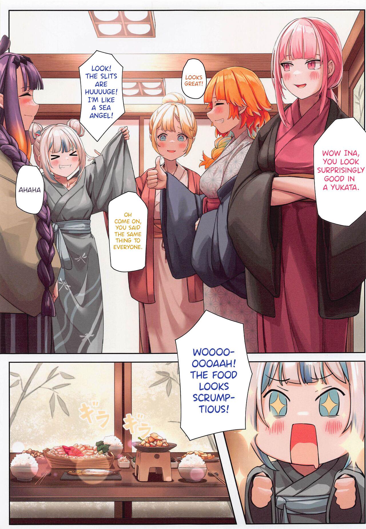 Stockings AmeSame Onsen Ryokou no Iroiro | The Many Happenings of AmeSame's Hot Spring Trip - Hololive Free Blowjobs - Page 6