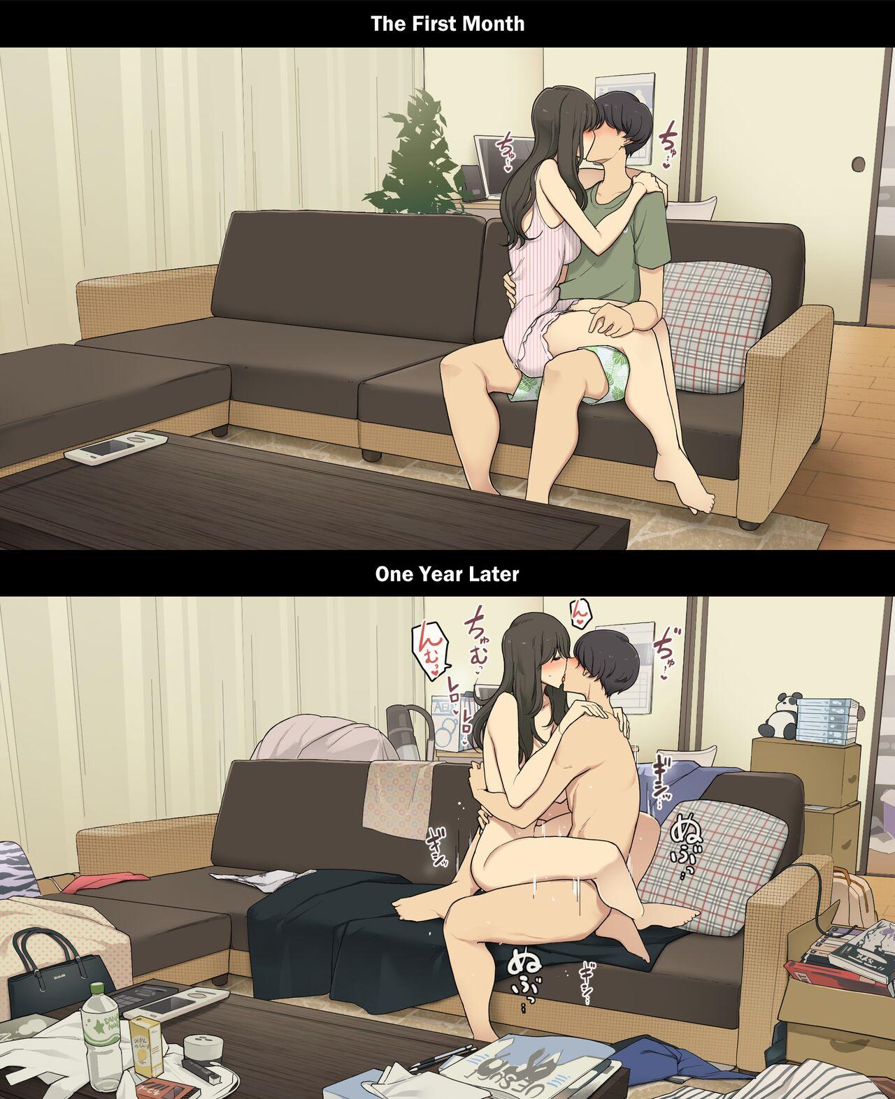 Dousei Seikatsu Ikkagetsume to Ichinen Ato, Asaokite kara Shuushin made no Hikaku | A Day in the Life of a Couple: Their First Month Living Together vs. One Year Later 15