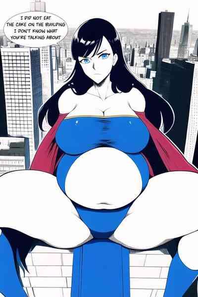 Expanding Heroine:Confronting the Virus Villain, Page 1 to 12,,, Weight gain anime girl, bbw, ssbbw, stuffing belly, SuperHero who gain a lot of weights because of a food addiction. 6