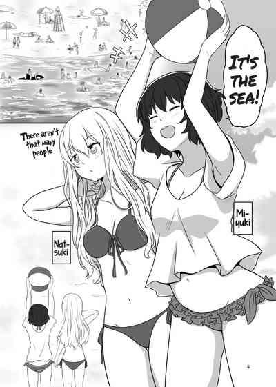 A yuri couple does exhibitionism at the beach 3