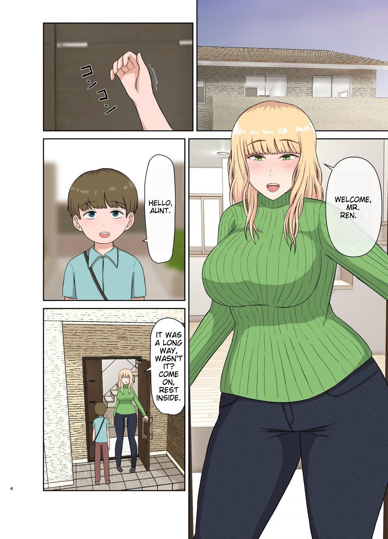 Crazy Kinpatsu Oba-san no Suiminkan | My blonde aunt. Sleep rape - Original Cumming - Page 3