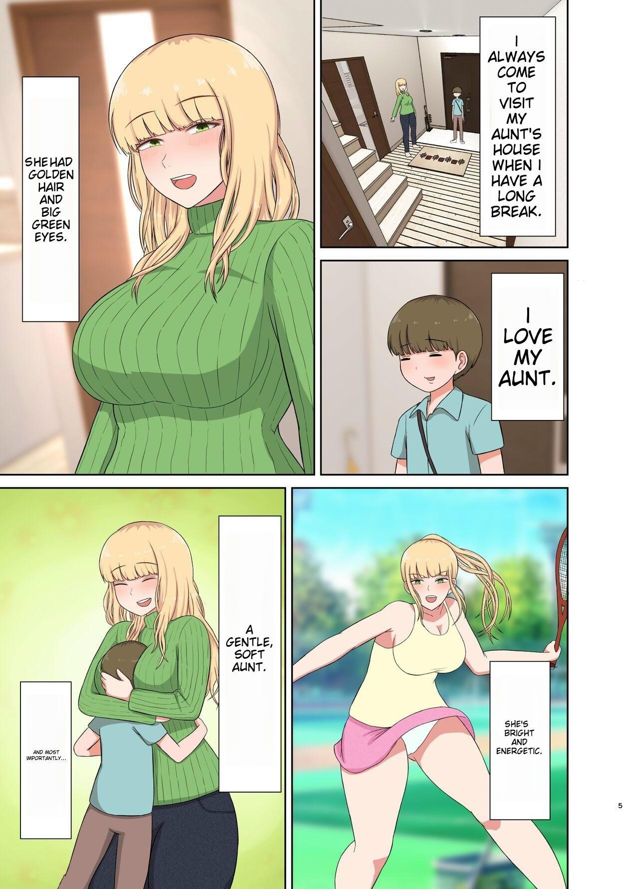 Cuckold Kinpatsu Oba-san no Suiminkan | My blonde aunt. Sleep rape - Original Boys - Page 4
