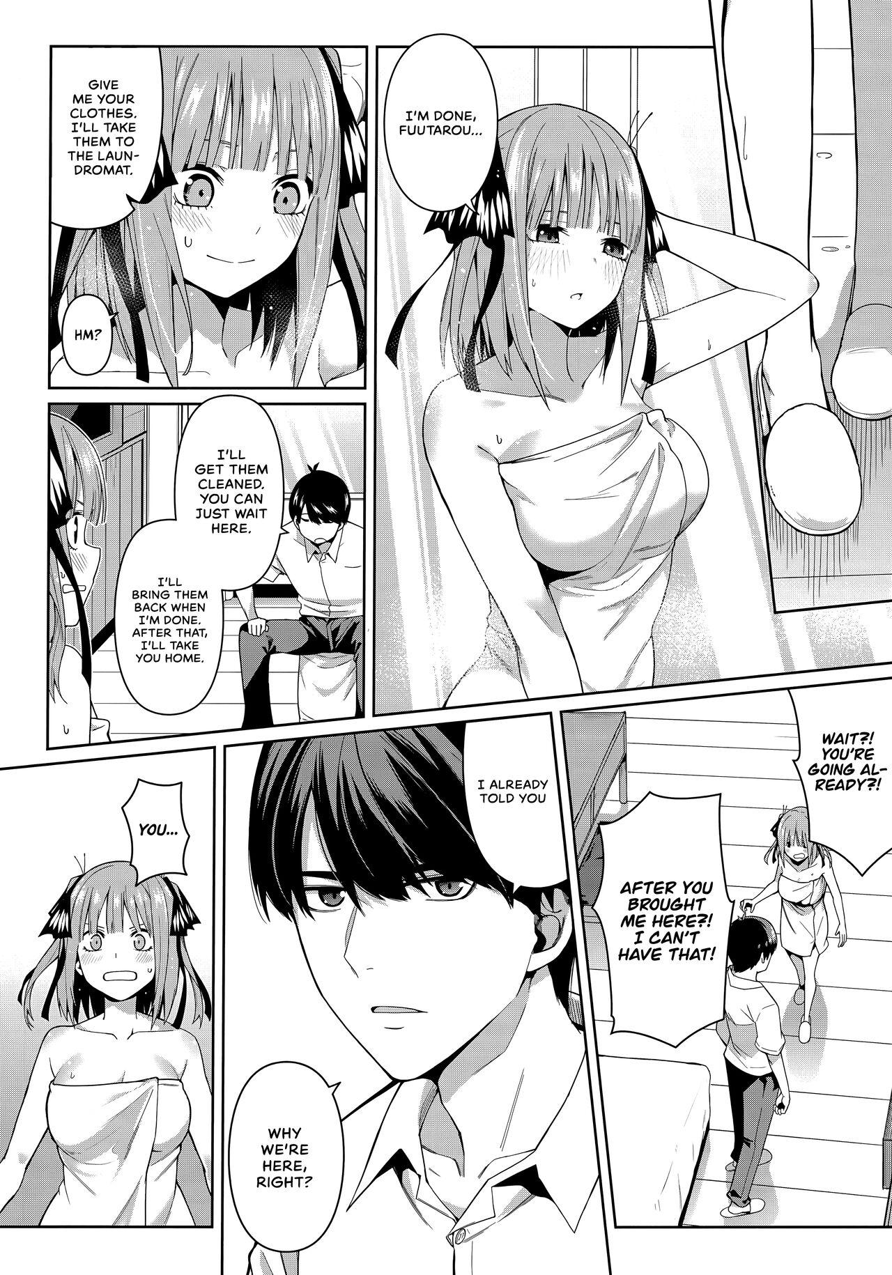 Gloryhole Nibun no Yuudou | Half Seduction - Gotoubun no hanayome | the quintessential quintuplets Gay Cumshots - Page 11