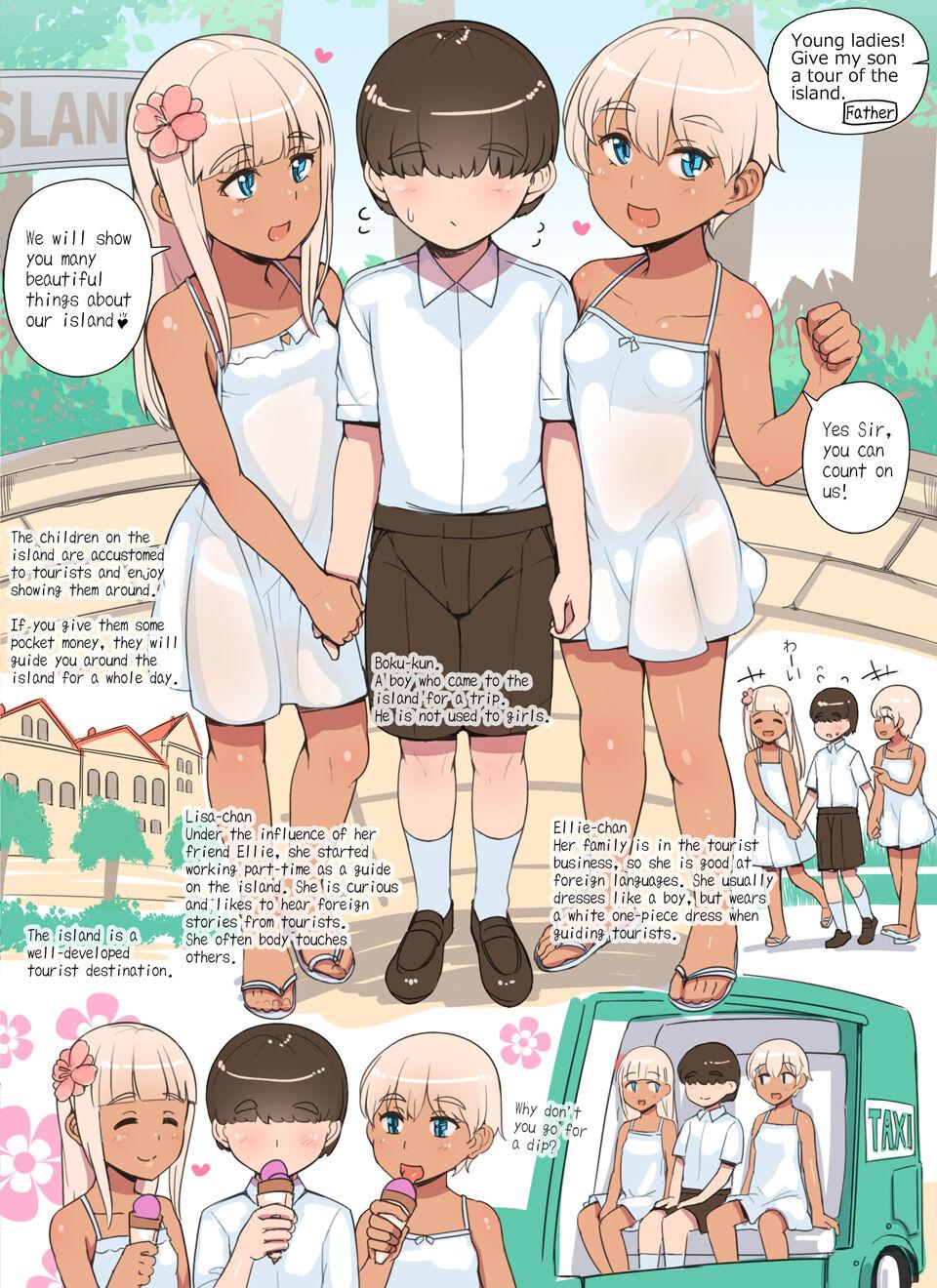 Beard Shota ga Kasshoku Loli ni Shima o Annai Shite Morau Manga | Shota being shown around the island by brown Loli - Original Soapy Massage - Page 7