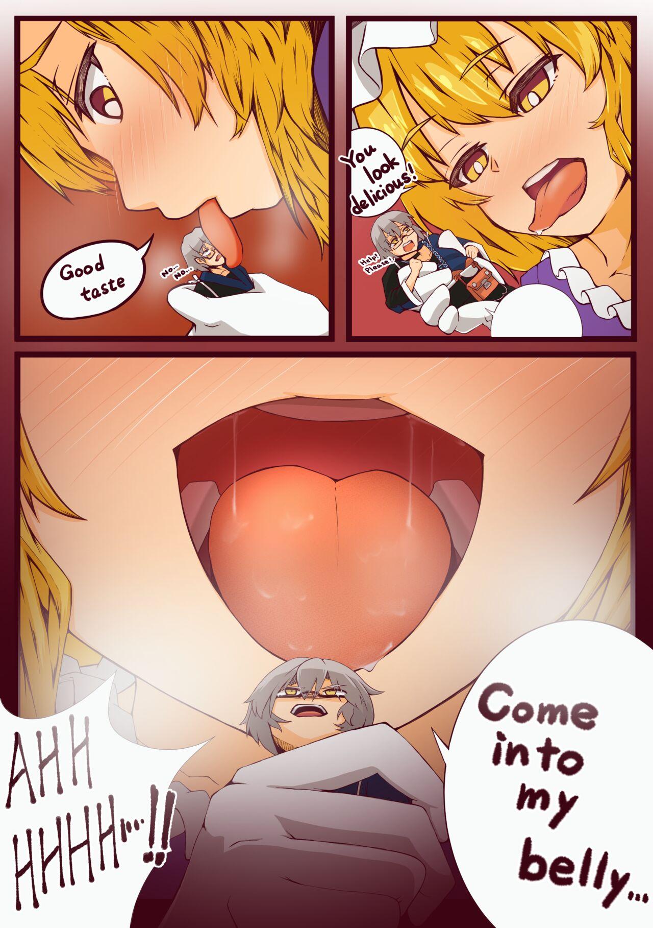 Orgasmus Yukari swallowing Rinnosuke - Touhou project Gay College - Page 2